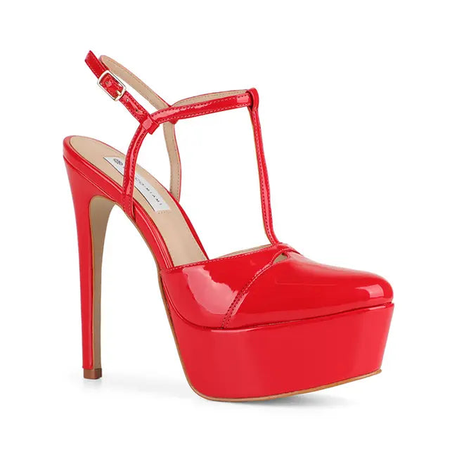 Maite Platform Sandal Red Patent Leather