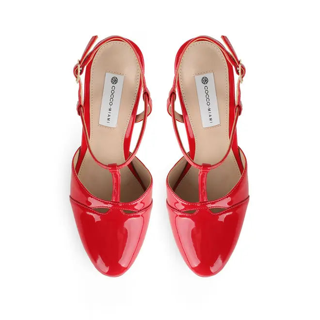 Maite Platform Sandal Red Patent Leather