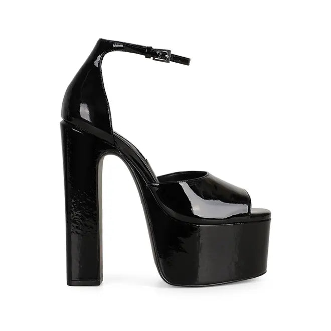 Rayka Platform Sandal Black Patent Leather