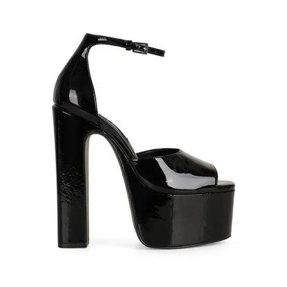 Rayka Platform Sandal Black Patent Leather