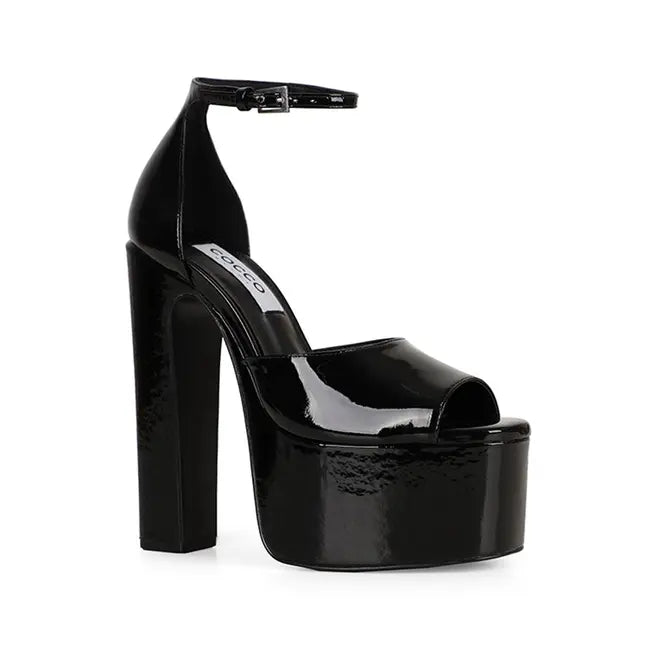 Rayka Platform Sandal Black Patent Leather