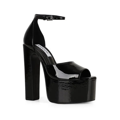 Rayka Platform Sandal Black Patent Leather