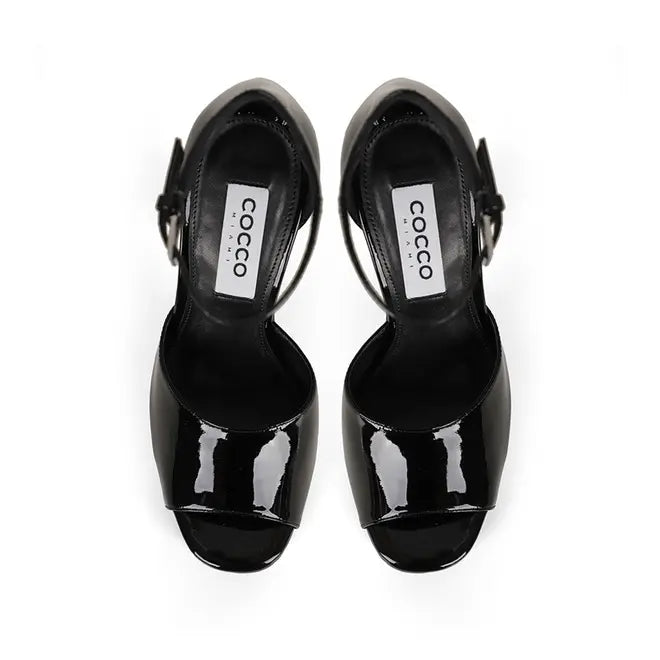 Rayka Platform Sandal Black Patent Leather