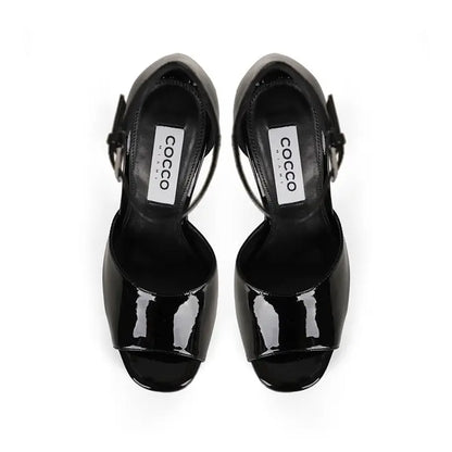 Rayka Platform Sandal Black Patent Leather