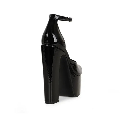 Rayka Platform Sandal Black Patent Leather