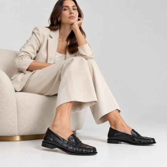 Mocasín Martina de piel negra