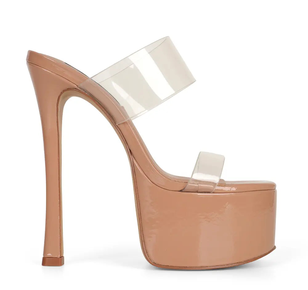 Ayla Platform Mule Nude Vinyl