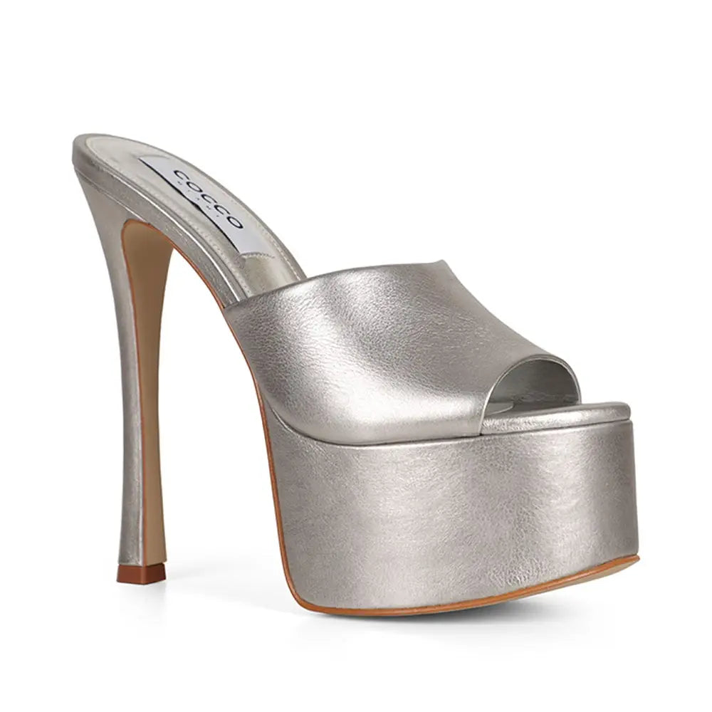 Debbie Platform Silver Metallic Leather – view 2