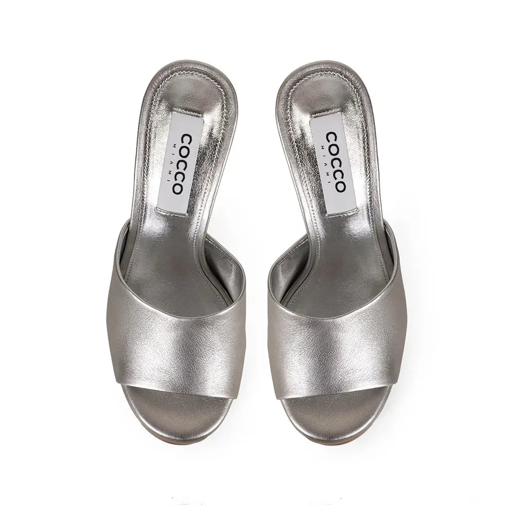 Debbie Platform Silver Metallic Leather – view 3