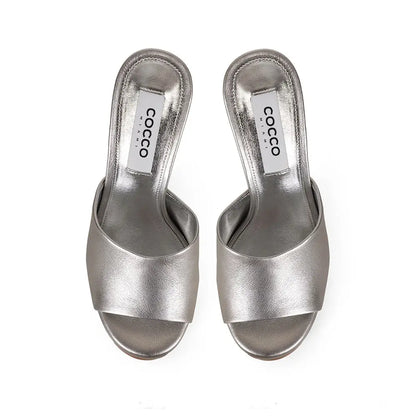 Debbie Platform Silver Metallic Leather – view 3