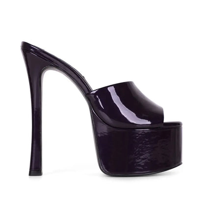 Debbie Platform Purple Pearlized Leather