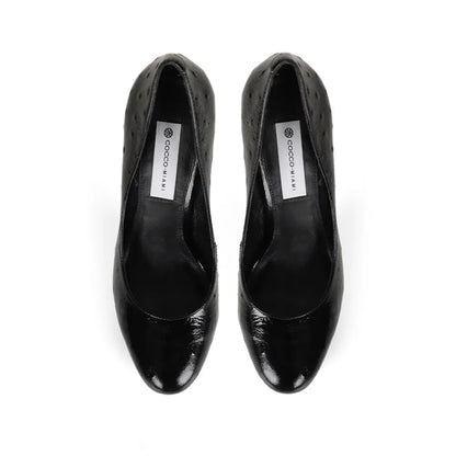 Tiffany Platform Pumps Black Ostrich Leather – view 4