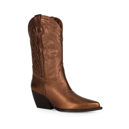 West Boot Bronze Metallic Leather