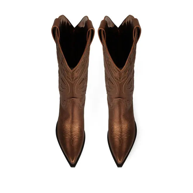 West Boot Bronze Metallic Leather