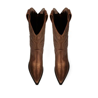West Boot Bronze Metallic Leather