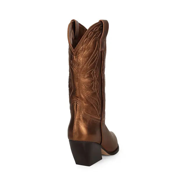 West Boot Bronze Metallic Leather