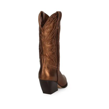 West Boot Bronze Metallic Leather