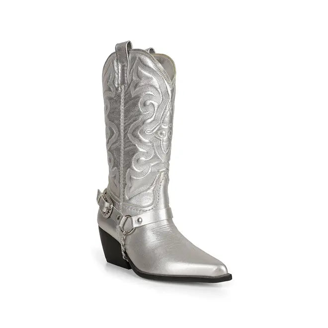 Dallas Boot Silver Metallic Leather