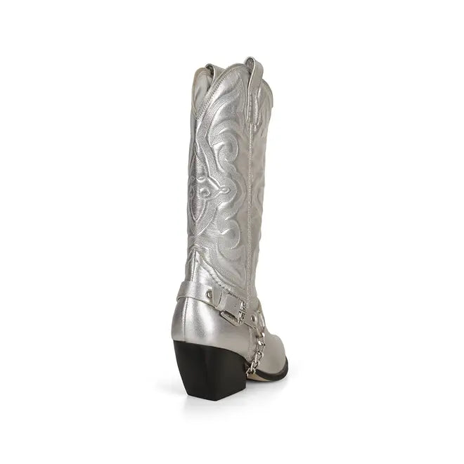 Dallas Boot Silver Metallic Leather
