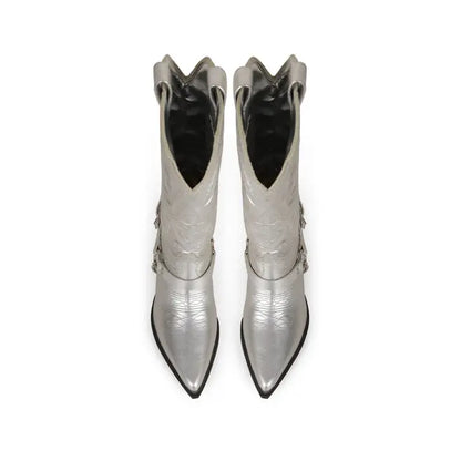 Dallas Boot Silver Metallic Leather