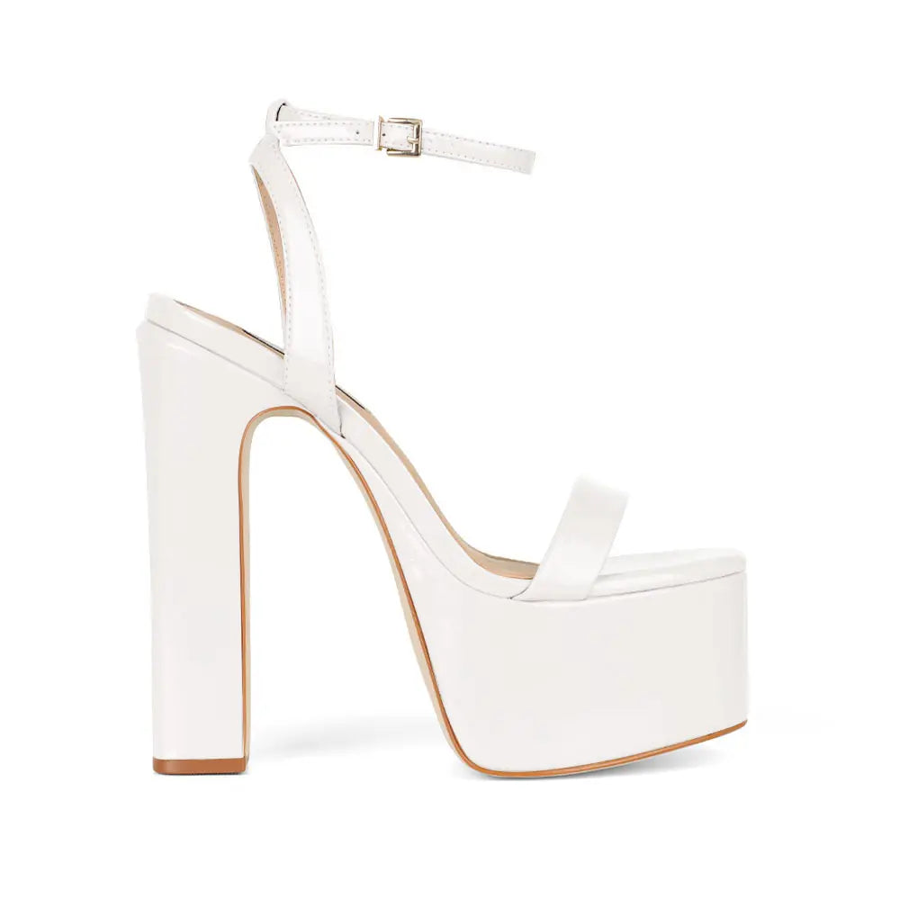 Darla Platform Sandal White Patent Leather