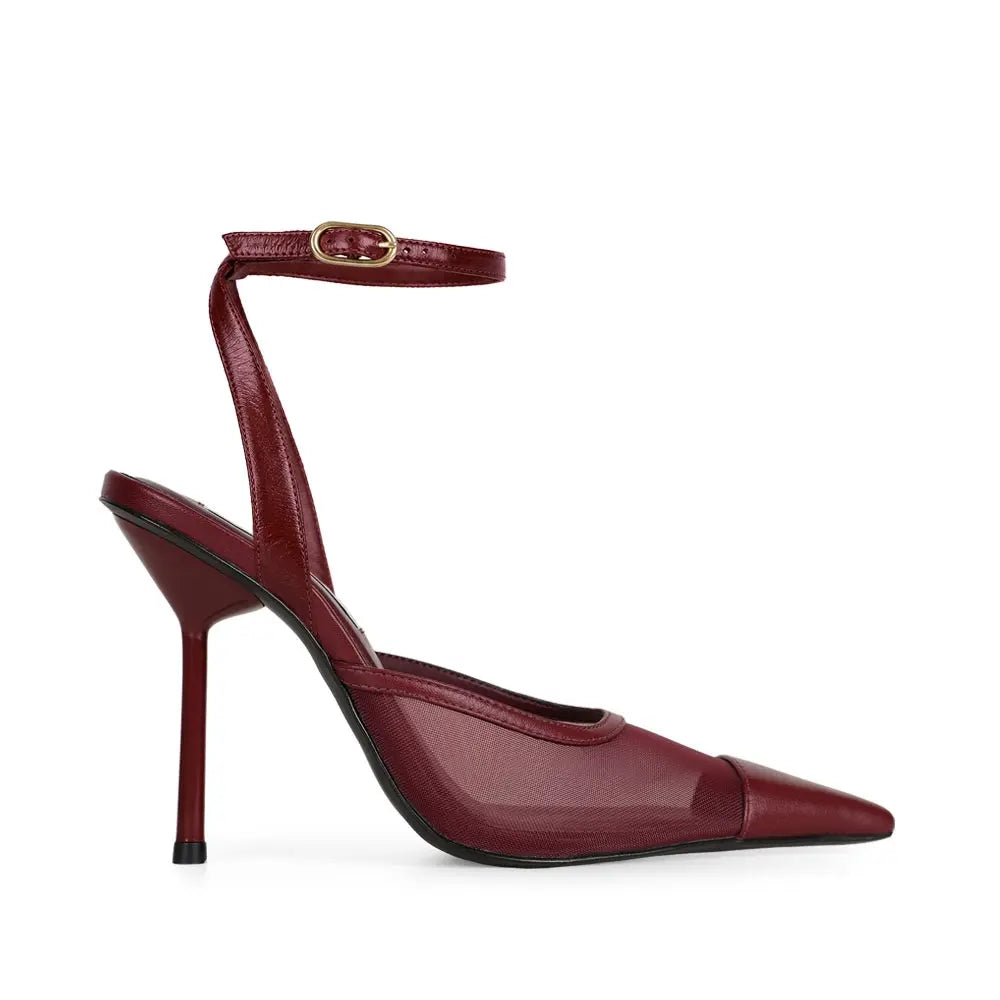 Heidi Pump Cherry Leather - side view