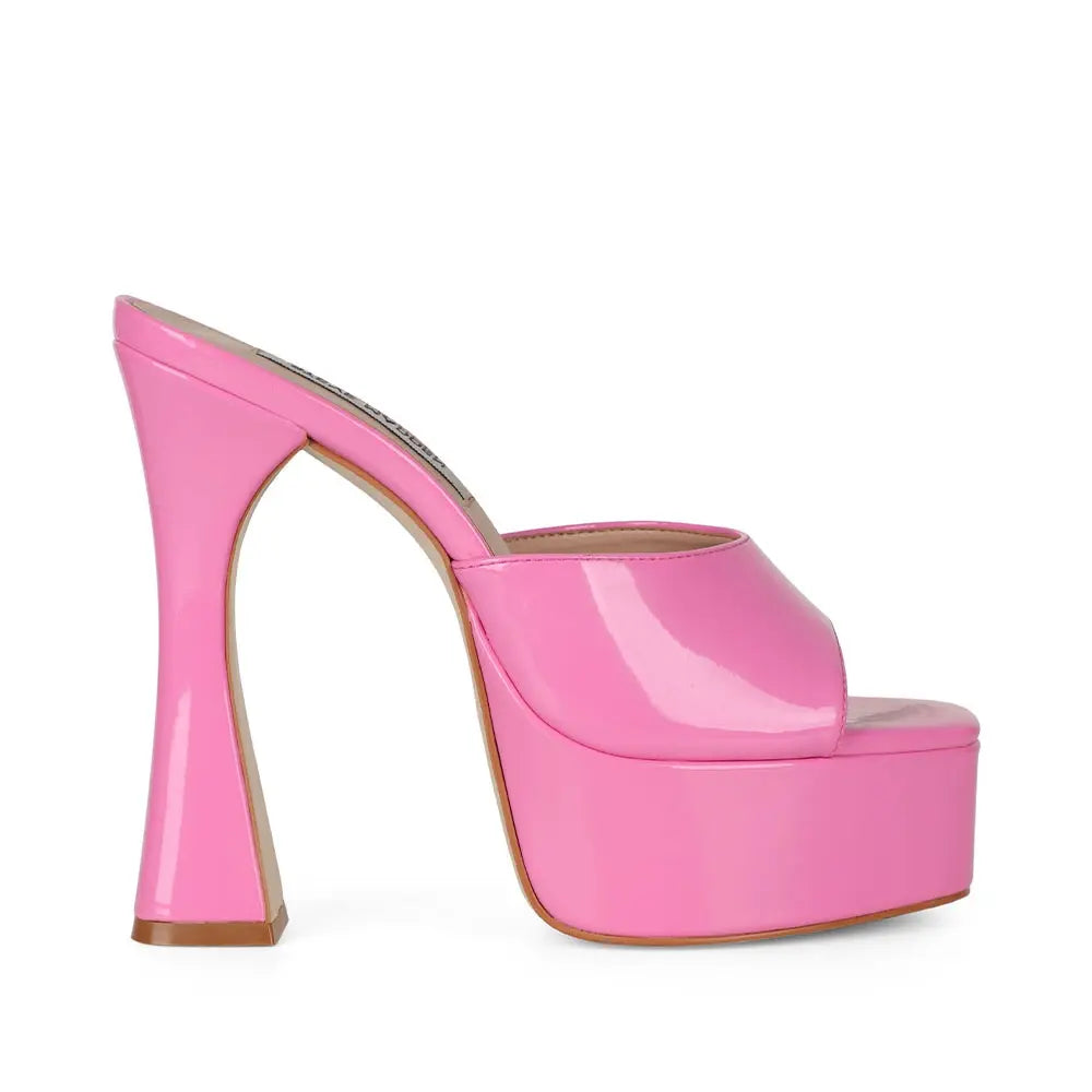 Valentina Platform Mule Pink Synthetic - side view