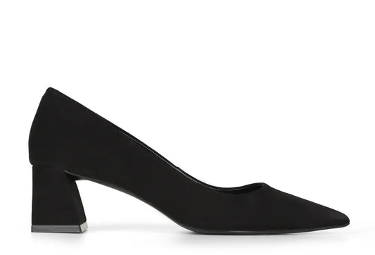 Vesper Block-Heel Pump Black Nubuck