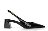Tacón slingback Ritta de charol negro