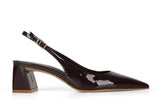 Tacón slingback Ritta de charol espresso