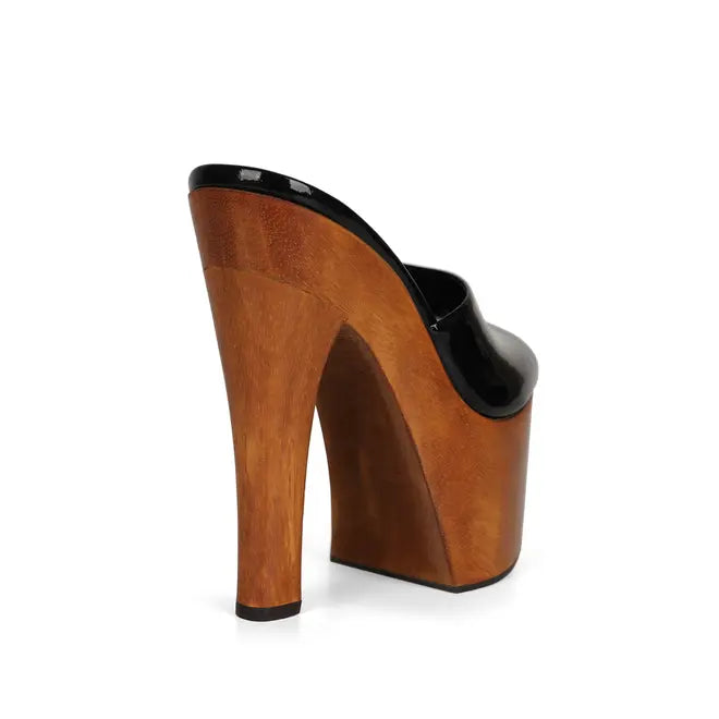 Joana Platform Mule Black Patent Leather