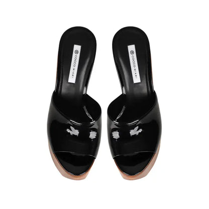 Joana Platform Mule Black Patent Leather