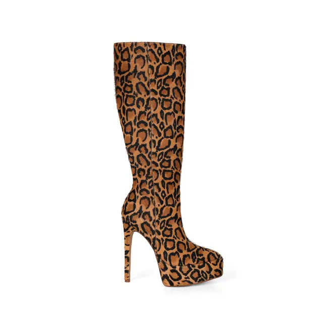 Natasha Boot Leopard Hair-On Leather