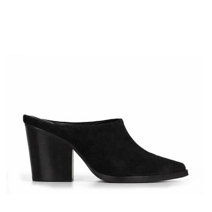 Fasano Block-Heel Mule Black Suede