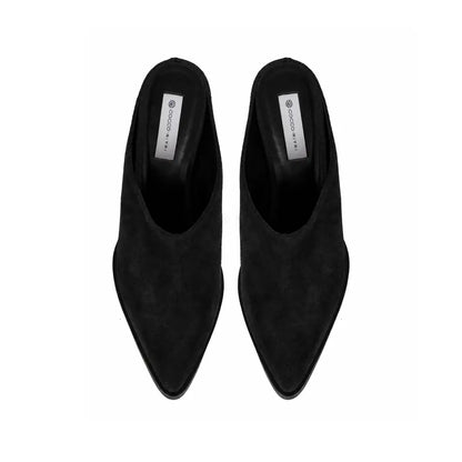 Fasano Block-Heel Mule Black Suede