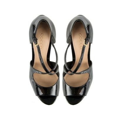Hellen Platform Sandal Black Patent Leather, view 4
