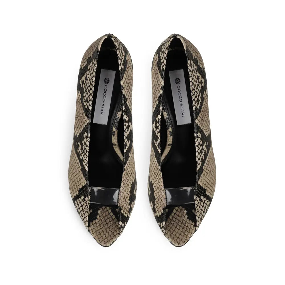 Raven Pump Gray Snake Leather