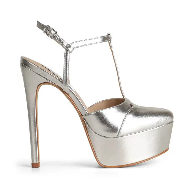 Maite Platform Sandal Silver Leather