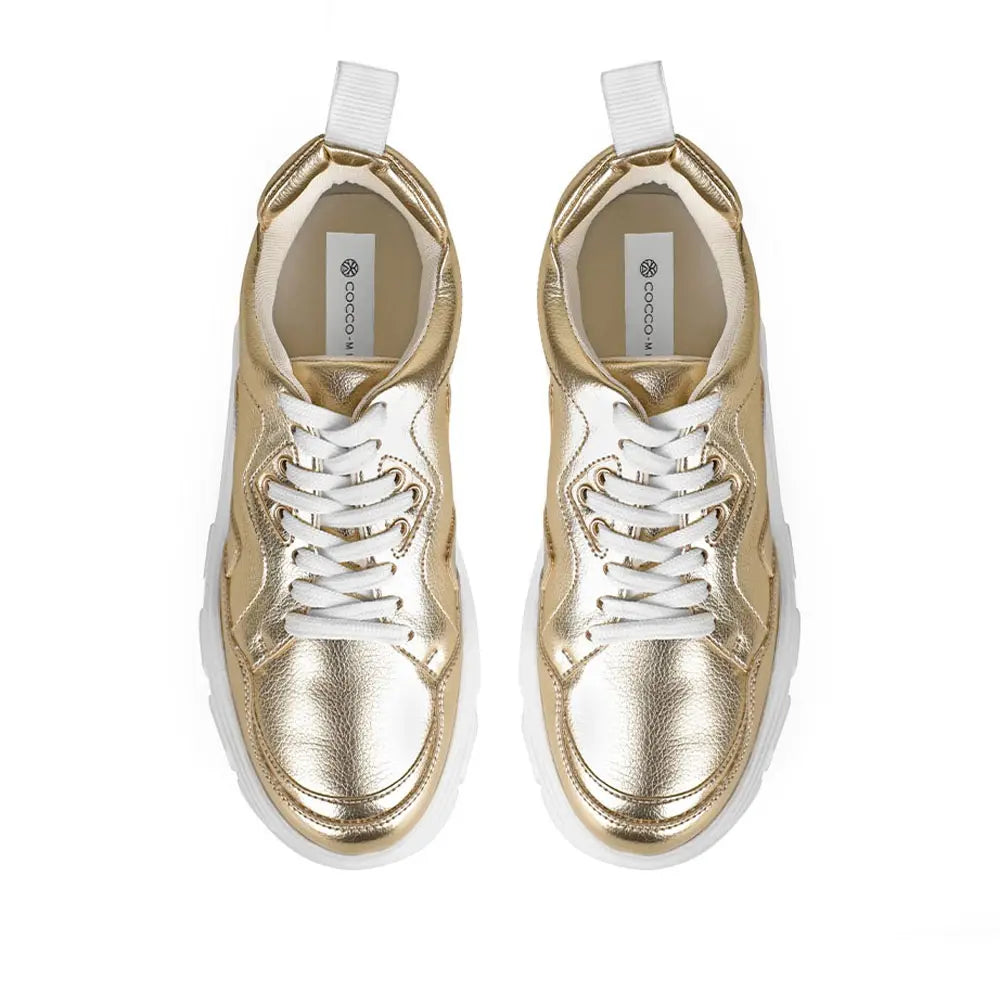 Stacy Sneaker Gold Metallic Leather