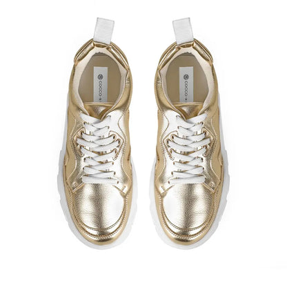 Stacy Sneaker Gold Metallic Leather