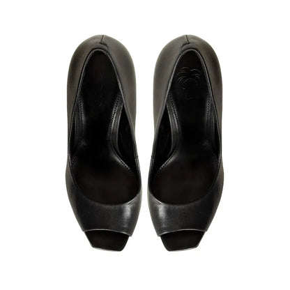 Parker Peep Toe Leather Black, view 4