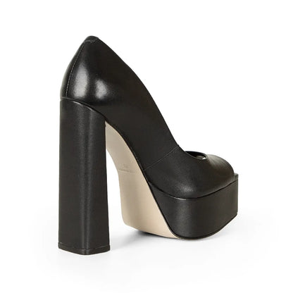 Parker Peep Toe Leather Black, view 5