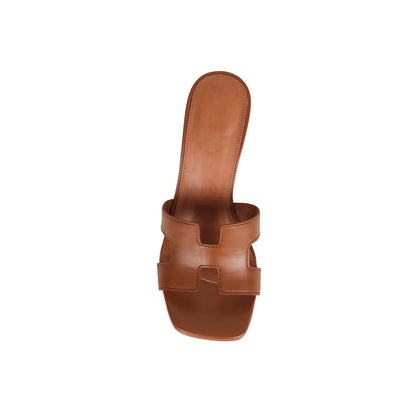 Abby Mule Cognac Nappa Leather, top view