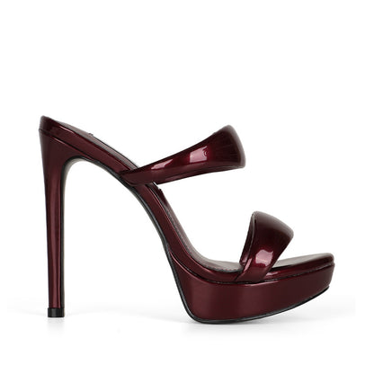 Alessandra Platform Mule Cherry Patent Leather