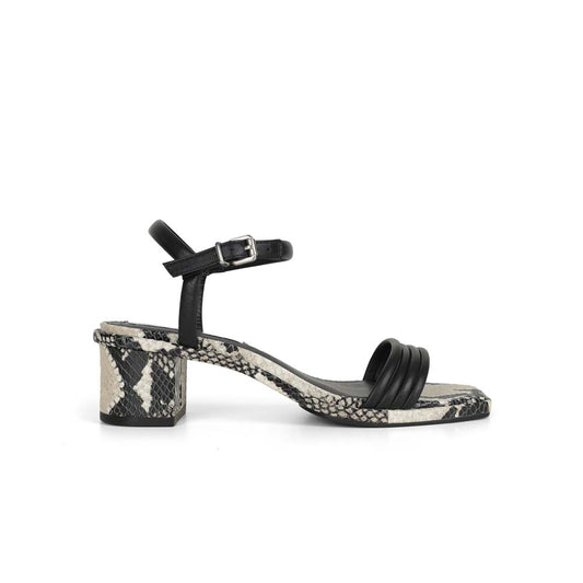 Ava Sandal  Black Snake Leather