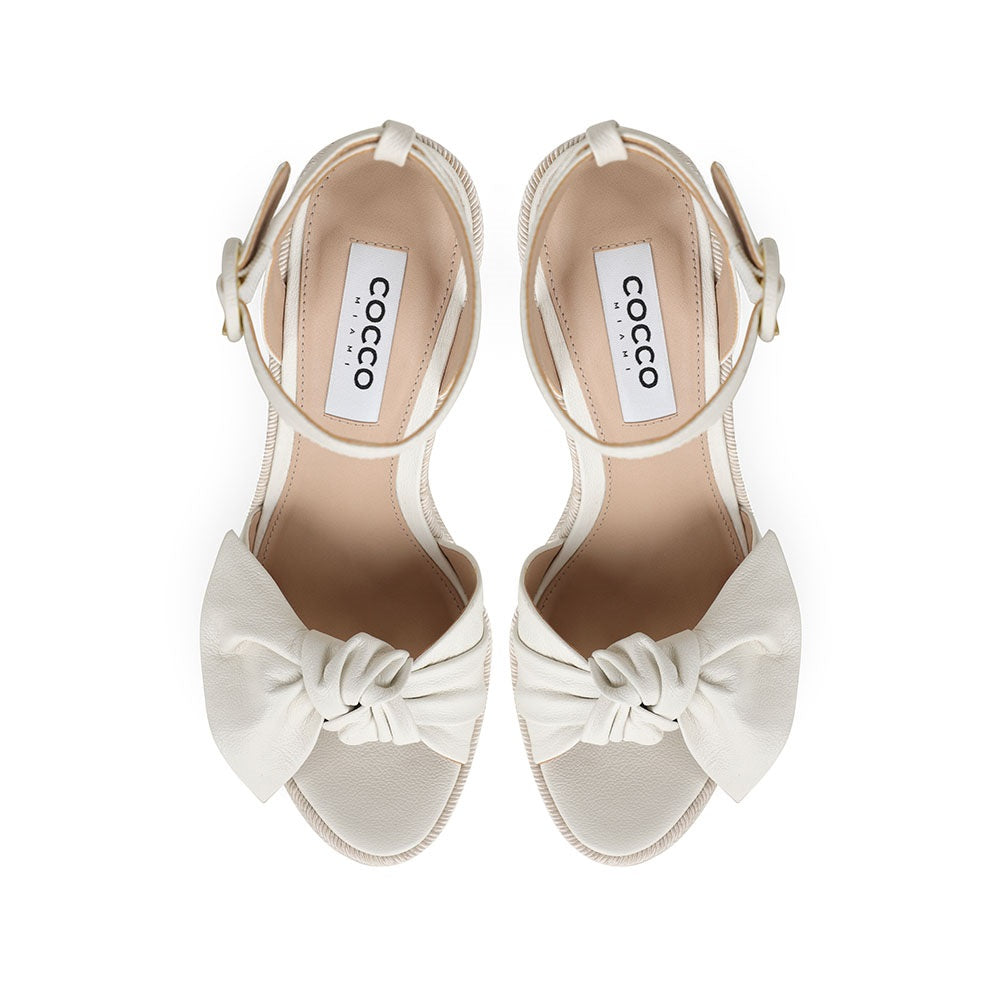 Alana Espadrille Wedge Off White Leather