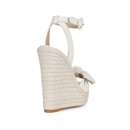 Alana Espadrille Wedge Off White Leather, view 5