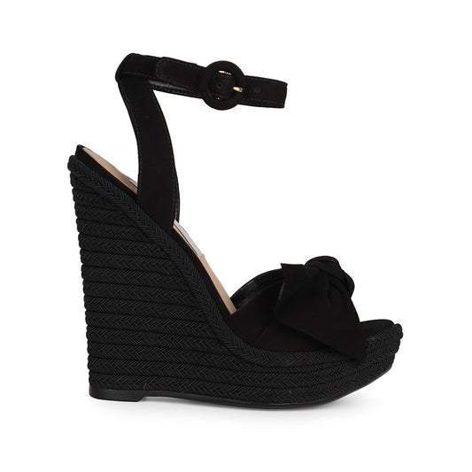 Alana Espadrille Wedge Black Suede