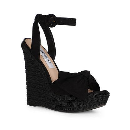 Alana Espadrille Wedge Black Suede, view 3