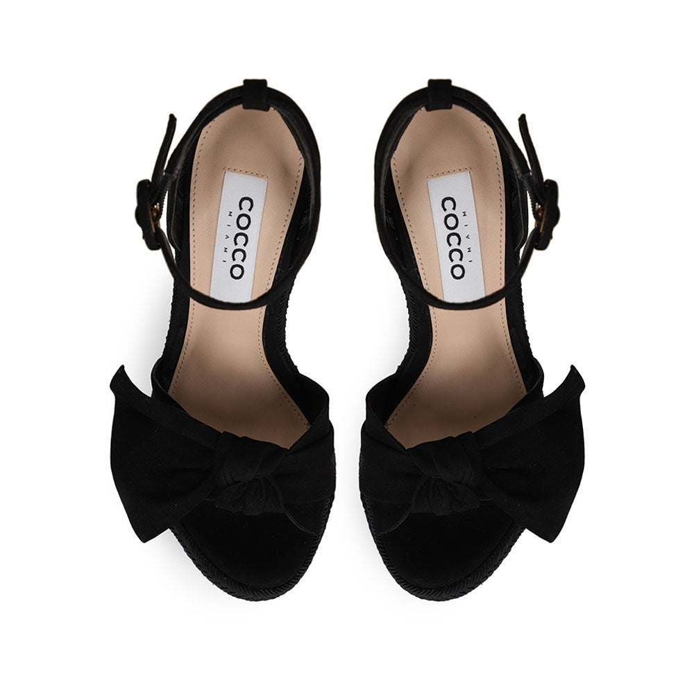 Alana Espadrille Wedge Black Suede